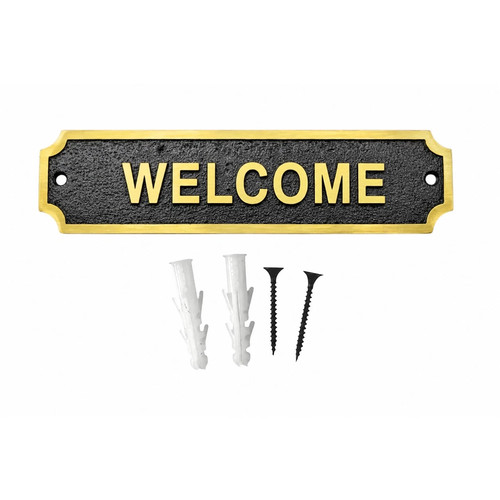 Benvenuto insegna porta ottone - porta,